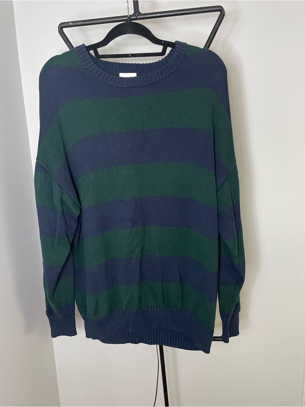 Sunday Best Navy & Forest Green Striped Crewneck Sweater